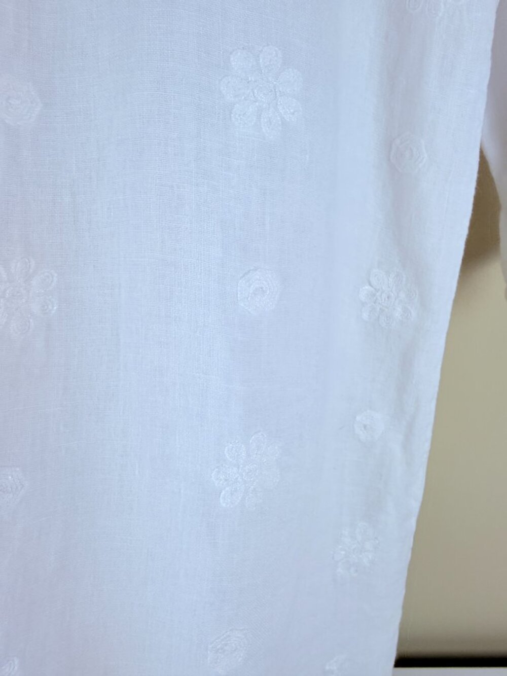 Rosemarie Made in Italy 100% Linen Embroidered Button Front Tunic Dress Size M - Picture 3 of 9